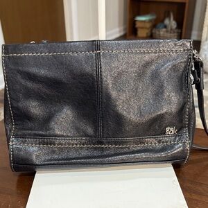 The Sak Iris Shiny Black Leather Crossbody